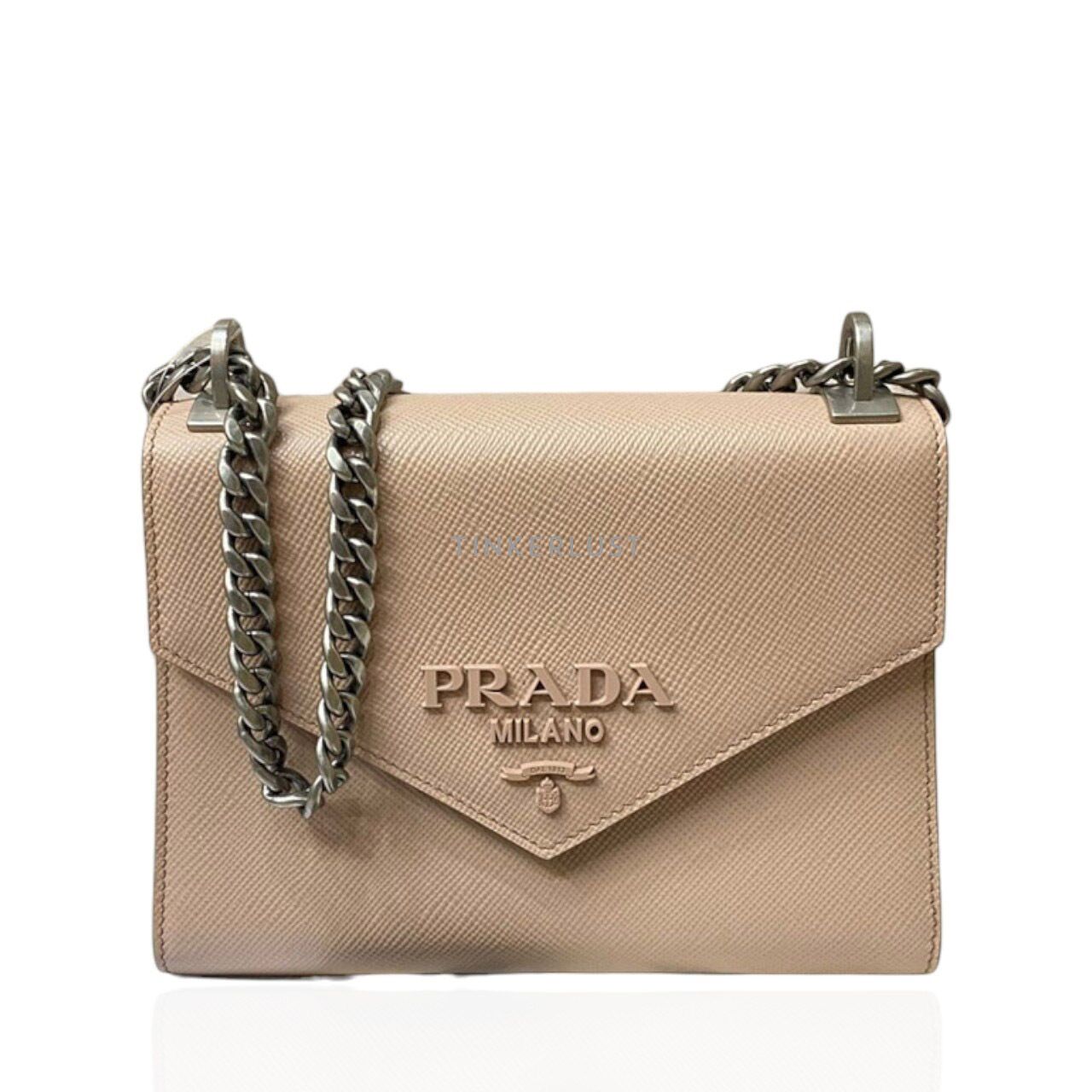 tas shoulder bag Prada 1BD127 Cipria Saffiano Cuir Shoulder Bag Tinkerlust